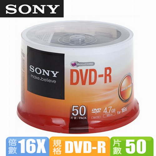 Sony 16x Dvd R 光碟片 50布丁桶裝 Pchome 24h購物