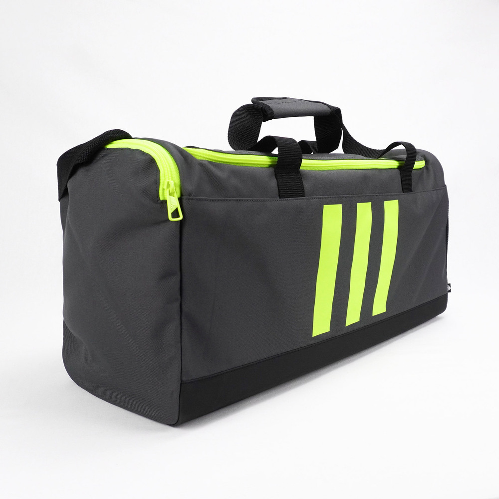 Adidas 3-Stripes Duffle M [GN2047] 健身包旅行運動斜背手提黑螢光綠- PChome 24h購物