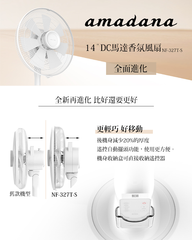 Amadana 14吋dc馬達香氛風扇nf 327t S Pchome 24h購物