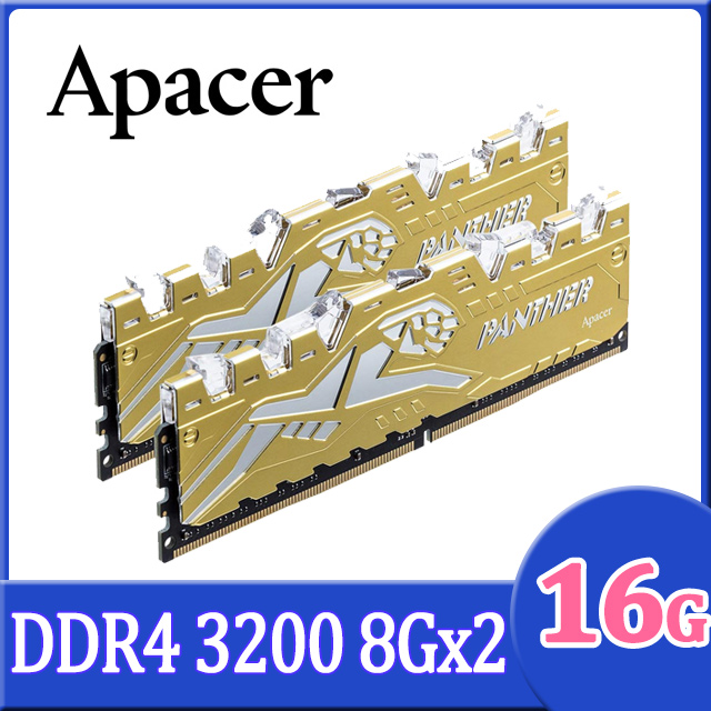 Apacer Panther Rage DDR4 3200 16G 金豹桌上型RGB發光電競記憶體(8GBx2)