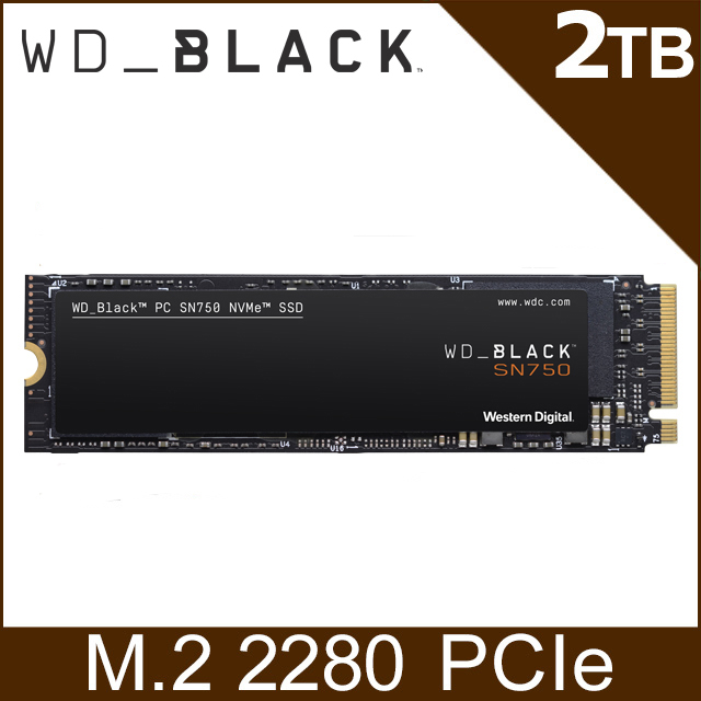 WD 黑標 SN750 2TB NVMe PCIe SSD固態硬碟