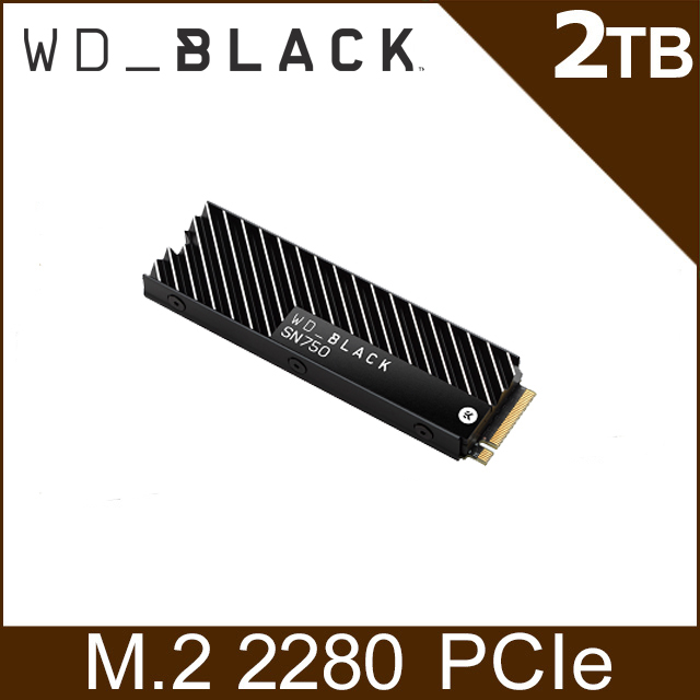 WD 黑標 SN750 2TB NVMe PCIe SSD固態硬碟(配備散熱片)