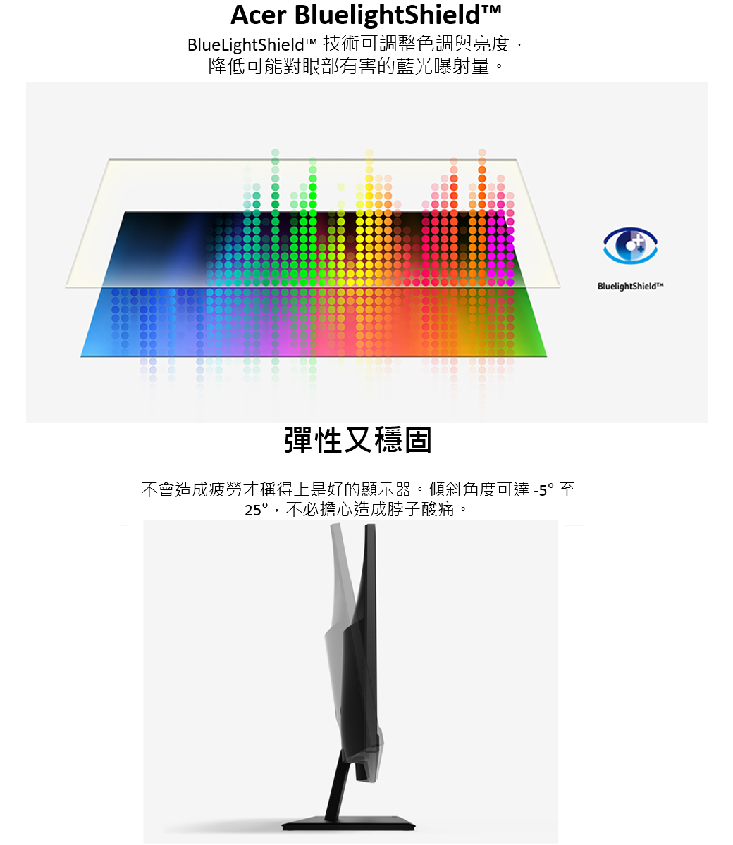 [信達電腦] Acer 宏碁  K222HQL 22吋液晶螢幕 濾藍光不閃屏 VGA/DVI/HDMI 三介面