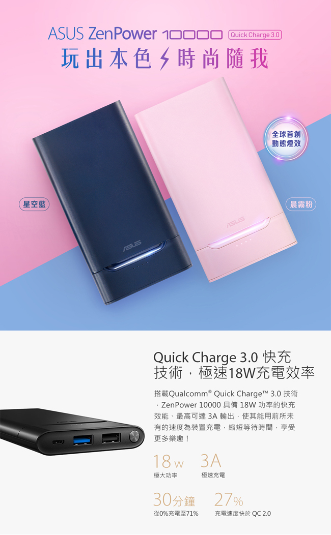 全新附發票 Asus 華碩zenpower 10000 Mah Quick Charge 3 0 行動電源 露天拍賣