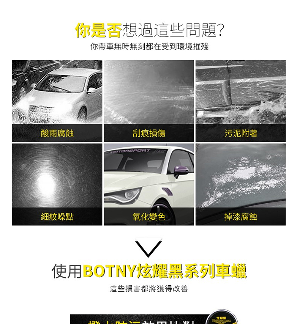Botny炫耀黑煥澤軟蠟0g 黑色車專用 Pchome 24h購物